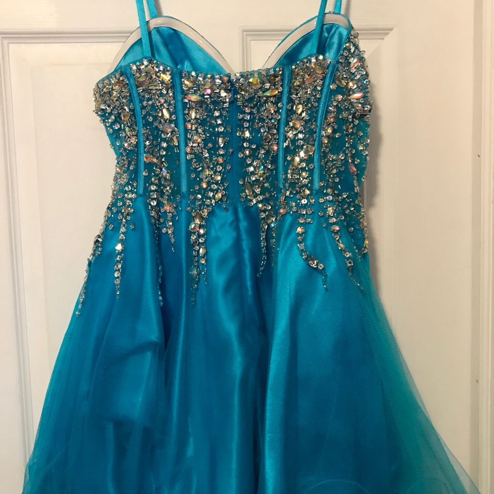 Turquoise Prom Dress Worn Once Size 5/6